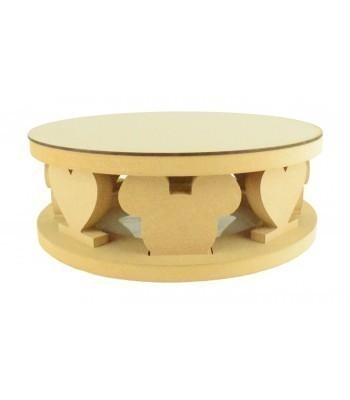 18mm MDF Round Cake Stand - Hearts and Mouse Head Shape Design - Variety of Sizes Available